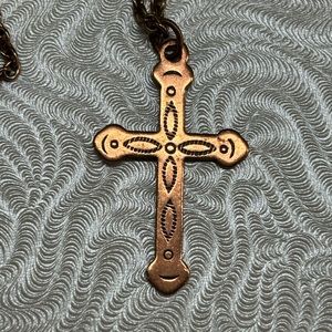 Real copper cross necklace